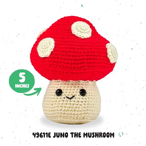 Bucilla Complete Crochet Kit, Juno the Mushroom, 5" - color: Juno the Mushroom