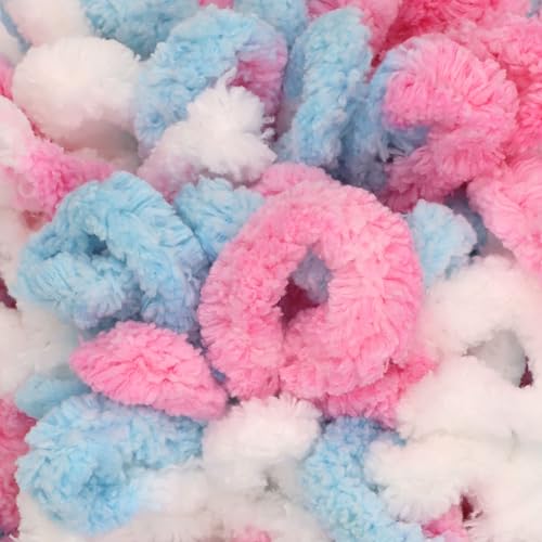 JubileeYarn Fun Finger Pride Loops Yarn - 100g/Skein Jumbo Polyester - Coccinelle - 5 Skeins - color: 056 Coccinelle