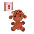 HOUSE CREATIVITY Crochet Kit for Beginners, Make a Highland Cow, Amigurumi Starter Kit with Step-by-Step Video Tutorial, Yarn, Hook & Stuffing, Stress Relief DIY Craft Gift for Adults - color: Cow