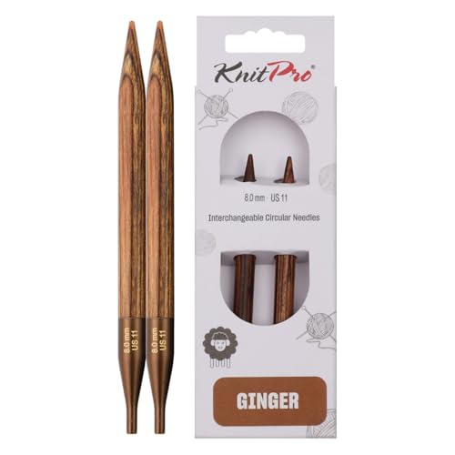 KnitPro Ginger Interchangeable Circular Needles 5" (13cm) | US Size 11 (8mm) - size: US 11 (8mm)