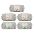 Susan's Family Combed Cotton 4 ply Yarn 5x50g-5Packs-11#Quiet Gray | 5skein pack balance 60cotton40acrylic blend Fingering Yarn Soft breathable durable crochet and knit baby blanket cardigan toy - color: 11#Quiet Gray