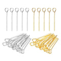 PATIKIL 0.8 Inch Eye Pins, Jewelry Making Headpins Straight Pins Findings Bendable for DIY Craft Bracelet Necklace Earring Pendant Making Supplies-400Pcs(Silver Gold) - color: Silver Gold, size: 0.8 Inch