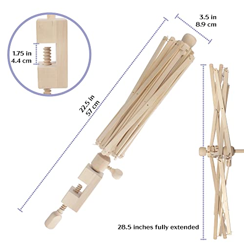 JubileeYarn Wooden Umbrella Yarn Swift - 22.5" Hand Spinner Ball Winder Holder - 1 Set - color: Umbrella Swift, size: 1 Unit
