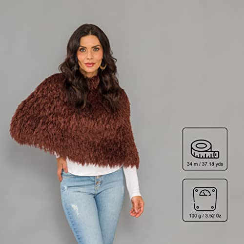 Círculo Frise Eyelash Fun Fur Yarn - Blended Yarn - 37.2 yds, 3.5 oz - Pack of 1 Skein (8001)