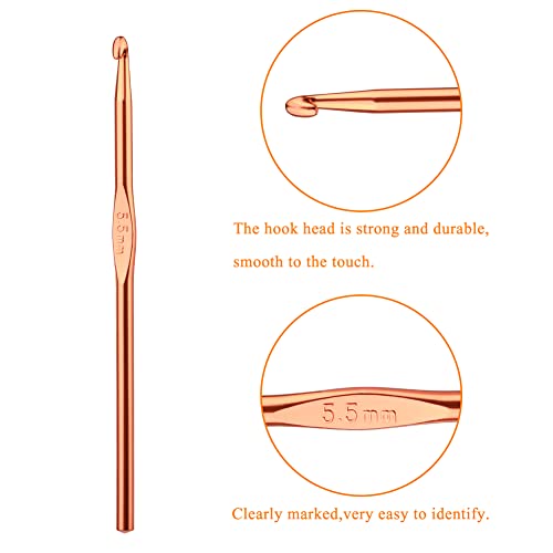 Iuuidu 5.5mm Aluminum Crochet Hook, Smooth Crochet Needles | Crochet Hooks for Arthritic Hands, Knitting Needles for Yarn Craft, Great Handmade DIY Present for Friends, Random Color - color: Aluminum Crochet Hook, size: 5.5mm