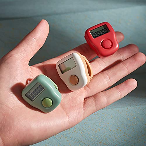 Rechargeable Silent Finger Counter 6 Channels Digital Tasbih Tally Clicker with LED for Prayer Knitting Sports Gift - color: Red