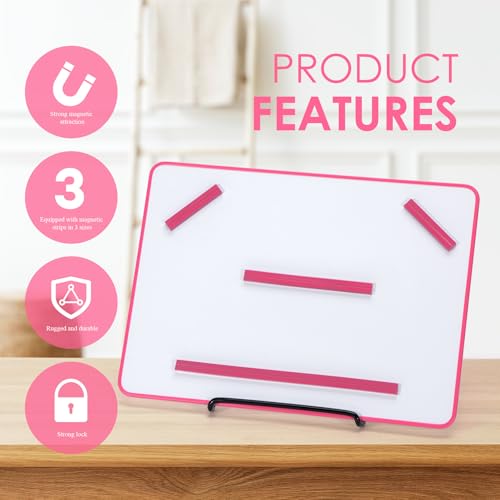 BABYSHEEP Knitting Pattern Holder with 8 Replacement Magnets | Knitting Chart Keeper Magnetic Board Cross Stitch Supplies for Crochet 12.3*8.9inches (Pink Border) - color: Pink