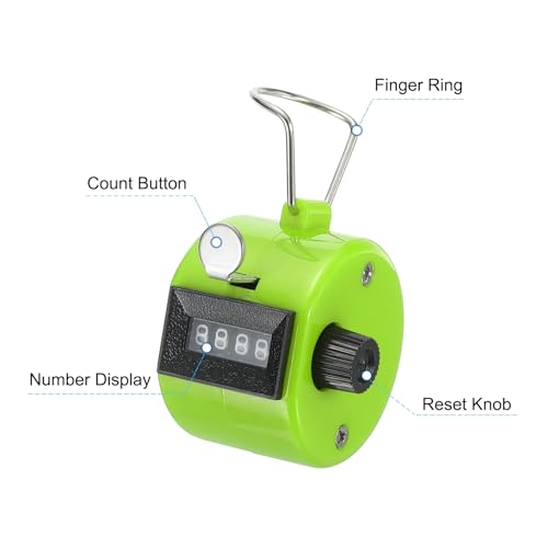 PATIKIL Clicker Counter, Handheld Tally Counter Mechanical Click Pitch Counter for Coaching Knitting, Golf, Lap, Fishing - color: Green