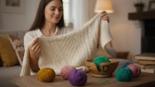 Handmade Wood Yarn Bowl Holder, Knitting Supplies Crochet Skien Organizer | 6 x 2.5 Inch smooth spiral slot, non slip base, prevents tangles, fits skeins crochet hooks, knitting needles & craft storage