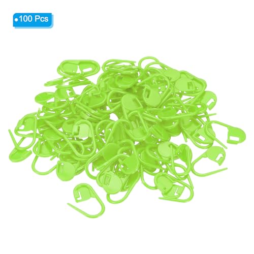 PATIKIL Crochet Stitch Markers, 100 Pack Plastic Knitting Markers Locking Stitch Marker for Sewing Crocheting DIY Craft, Light Green - color: Light Green