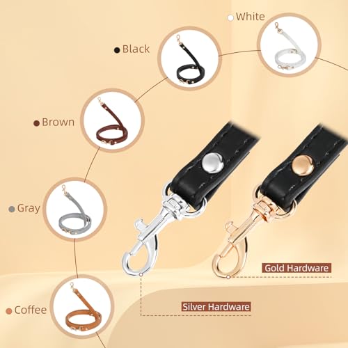 RAYNAG Leather Crossbody Strap Replacement, Adjustable Purse Strap, Handbag Shoulder Strap Replacement with Gold Hardware, Black - color: Black With Gold Hardware