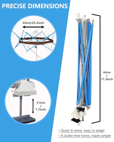 Yarn Swift, Umbrella-Style Yarn Holder for Crocheting & Knitting, Adjustable and Foldable Winder, Crochet Accessories for Winding Skeins, Great Gift for Knitters and Crocheters