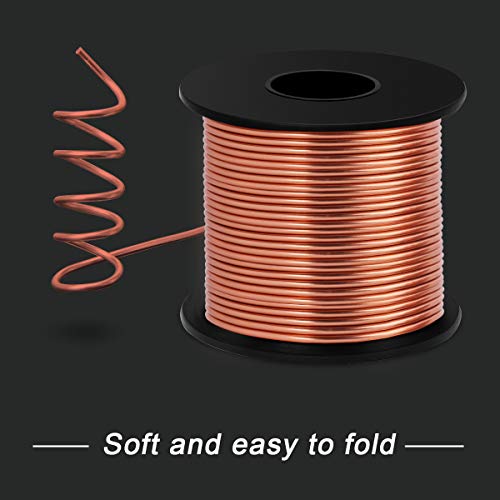 Luxiv 8/12/18 Gauge Aluminum Craft Wire, 1/2/3mm Silver/Gold/Copper Wire | Aluminum Wire And Storage Spool, Various Sizes and Colors For Jewelry Making, Sculptures, Crafts And Plant Support - color: copper, size: 12gauge(2mm)