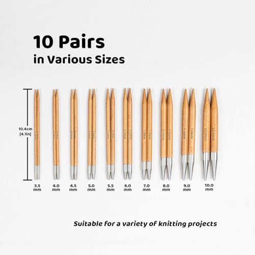 Ruidi Premium Beechwood & Steel Interchangeable Knitting Needles Set