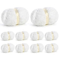 10 Pack of Jumbo Chunky Yarn for Hand Knitting,10# Super Bulky-Fluffy Chenille Yarn, 220 yds/70.5 oz Soft Thick Yarn for Crocheting Chunky Knit Throw Blankets.(Snow White) - color: 10 Snow White