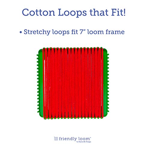Friendly Loom | 7” Traditional-Sized Red Potholder Weaving Loops | Craft 2 Cotton Potholders - size: Red