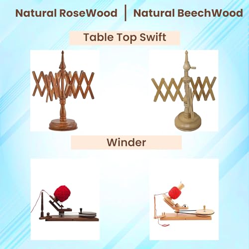 Galaxy Indiacraft Hand Operated Yarn Ball Winder | Swift, Yarn, Wool, and String Holder| Knitting & Crochet Accessories - color: BROWN-MULTI