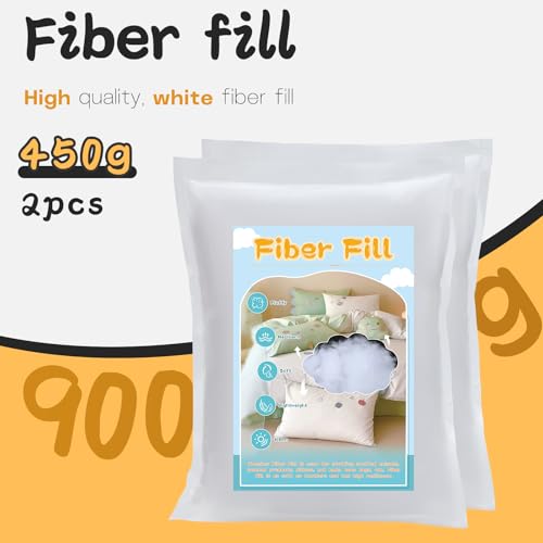 LUNARM Polyfill Stuffing Fiber Fill 31.8oz/900g Polyester Pillow Stuffing | High Resilience Stuffing Outdoor Cushions, Stuffed Animals, Crochet Projects, Bean Bags, Machine Washable No Clump - size: 900g/31.8oz