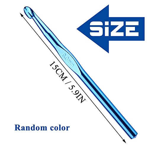 Iuuidu 9mm Aluminum Crochet Hook, Smooth Crochet Needles | Crochet Hooks for Arthritic Hands, Knitting Needles for Yarn Craft, Great Handmade DIY Present for Friends, Random Color - color: Aluminum Crochet Hook, size: 9.0mm