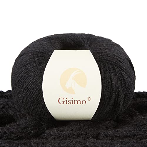 100% Inner Mongolian Cashmere Yarn Luxurious Hand Knitting Yarn Home Necessity for DIY Crafts - color: Black, size: 1 ball