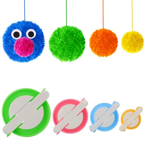 Pom Pom Maker 4 Sizes Fluff Ball Weaver DIY Wool Yarn Knitting Craft Tool Set - size: 4