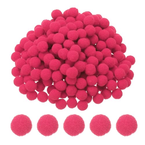PATIKIL 0.4inch Pom Poms for Crafts, 500pcs Small Pompoms for Crafts Mini Puff Balls Bulk High Elasticity Fuzzy Balls for Hats Christmas Art DIY, Rose Red - color: Rose Red, size: 0.4inch