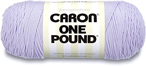 Caron One Pound Soft Yarn for Crocheting & Knitting, Lilac, 2-Pack | #4 Worsted Medium, Soft 100% Acrylic Yarn for Crochet, Knitting, Blankets and Crafts, 812yds, 453.6g/16oz per skein - color: Lilac, size: 2 Pack