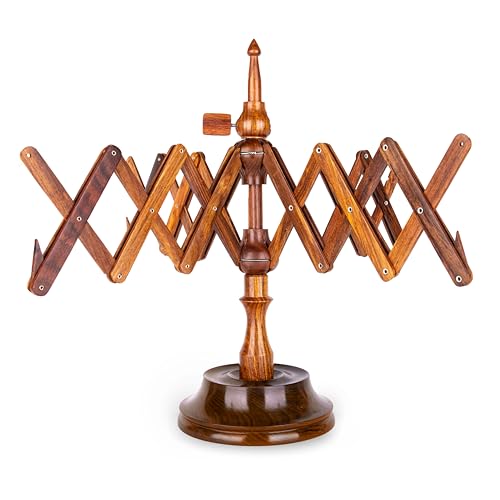 Antique Vintage Wooden Yarn Winder for Knitting & Crocheting – Premium Yarn Cake Winder, Natural Ball Winder with Large Capacity (Rosewood-Swift)