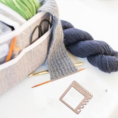 1 Pcs Wooden Knitting Crochet Gauge Ruler Needle Sizer Stitch Counter Spinner Yarn Measure Tool Square Craft Accessory