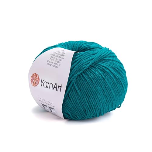 YarnArt Genius Soft Cotton Acrylic Blend Yarn - Amigurumi, Crochet and Knitting –%55 Cotton-45% Acrylic, Craft Yarn for Kids and Adults Garments, Baby Items and Accessories, 174 yds / 50 g - color: 63