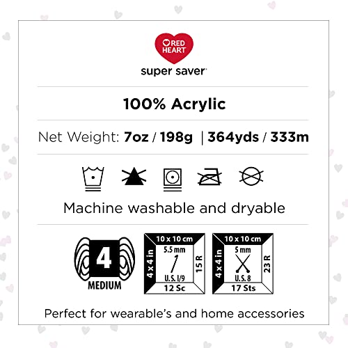 Red Heart Super Saver Yarn for Crocheting & Knitting, Bonbon Print, 3-Pack - color: Bonbon Print, size: 3-Pack