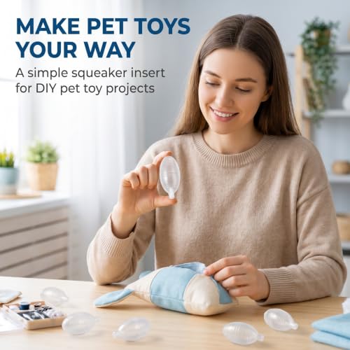 GANPUB 10Pcs Squeaky Noise Maker Bb Squeakers Squeakers Repair Fix Insert Replacement Plastic Dog Cat Parrot Bird Rabbit DIY Toys Accessories Squeakers for Dog Squeaky Toys, Transparent