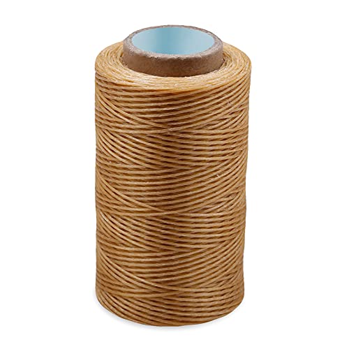 284Yards Leather Sewing Waxed Thread, 0.8mm Waxed Thread for Bookbinding | Waxed Thread for Bookbinding, Upholstery Thread Heavy Duty, Wax String for Leather Craft DIY/Bookbinding/Shoe Repairing - color: Natural Color