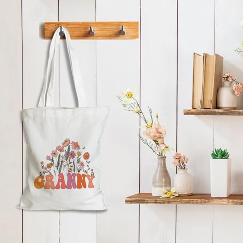 Grandma Gifts Tote Bag Birthday Mothers Day Retirement Gifts for Women Mama Nana Mimi Shoulder Bag Reusable Grocery Bags - color: Granny