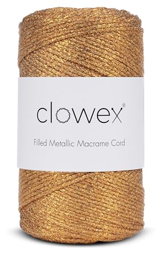 Sparkle Glitter Braided Macrame Cord 2.5mm x 820 ft, Metallic Lurex Shiny Crochet Yarn 273 yds for Bag, Purse, Runner, placemat (1, Sun) - color: Sun