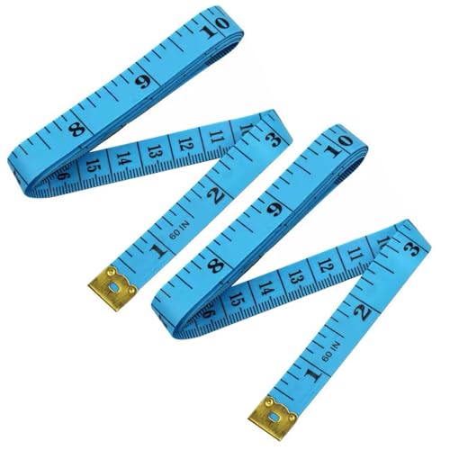 2pcs Soft Tape Measure Double Scale Measuring Tape Body Sewing Flexible Tailor Craft Vinyl Ruler for Weight Loss Medical Body Measurement, Has Centimetre Scale on Reverse Side 60-inch Blue - color: 2pcs Blue -60 inch