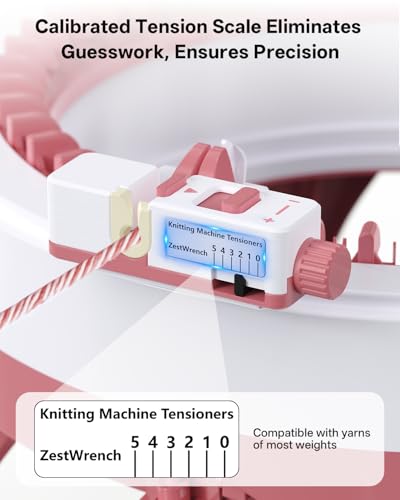 ZestWrench Circular Knitting Machine Tensioner for Sentro 40/48 Needles, 360° No-Drop Yarn Winder, One-Touch Release for Effortless Feeding, Fits Electric & Manual Knitting Machines, Ergonomic Design