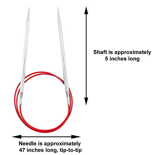 ChiaoGoo Red Lace 47-Inch, US 2 (2.75mm) Circular Knitting Needle | Surgical Stainless Steel, Sharp Tips, Nylon Coated, Memory-Free Steel Cable, Smooth Metal Joins, Easy-Glide, Stitch Holder - size: US 02 (2.75mm), 47 in. (120cm)