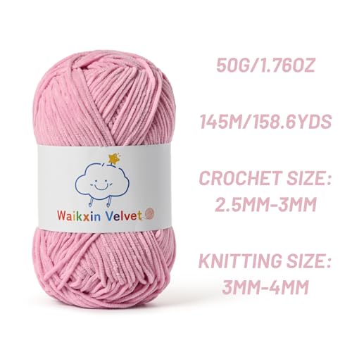 2 Pack Fluffy Chenille Yarn for Crocheting, Baby Yarn for Crocheting Soft, 100g/3.5oz Velvet Amigurumi Yarn, Fingering Weight Yarns for Crocheting Baby Blankets、DIY Craft.(2 Pink Purple) - color: [2 Pink Purple]