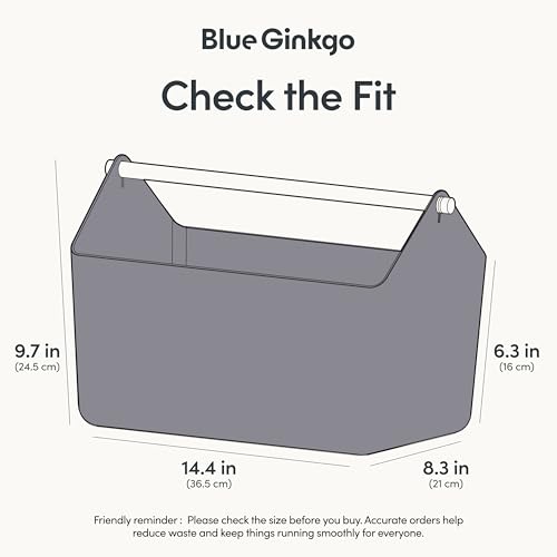 BLUE GINKGO Storage Basket, Large 10.5L, Grey, Made in Korea | Portable. Spacious Storage Bin. Everyday Organization. - color: GREY, size: Large