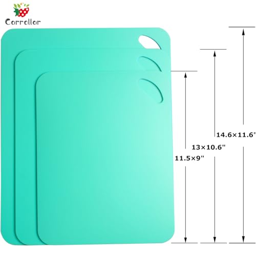 Plastic Flexible Cutting Mats for Kitchen, 6pcs Color Coded Chopping Board Set, Cutting Board Sheet for Kitchen Cooking, Dishwasher Safe,Multi-Size Cutting Board mats(11.5x9"&14.6x11.6") - size: 11.5"x9"/ 14.6"x11.6"