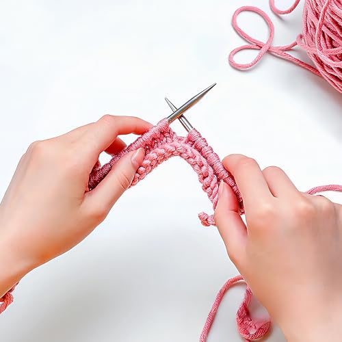 2.25mm 100cm Circular Needle, Stainless Steel Circular Knitting Needle with Flexible Cable, Metal Fixed Circular Knitting Needle Used for Large Projects of Blanket Knitting, in line with Human Design