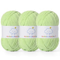 Fluffy Chenille Yarn for Crocheting，Baby Yarn for Crocheting Soft，3 Pack of 100g/3.5oz Velvet Amigurumi Yarn ，Fingering Weight Yarns for Crocheting Baby Blankets、DIY Craft.(3 Fresh Green) - color: 3 Fresh Green