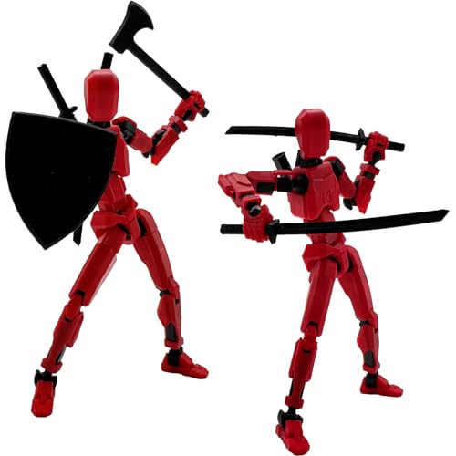 3D Printed Figure 5.54-inch Dummy13 with Weapon Expansion Set.(Bright Red) - color: Bright Red