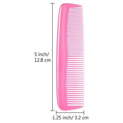 Leinuosen 12 Pieces Pocket Hair Combs, Fine Tooth Combs, Colorful | Plastic Hair Care for Men Women, Portable Travel Size, for Barber Salon Hair Dressing Use, Not Breakable, Peines Para Cabello - color: Yellow, Purple, Green, Blue, Red, Pink
