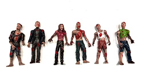 PowerTRC Toy Zombie Action Figures with Movable and Detachable Joints | Mini Zombie Figurines | Great for Presents, Decoration, and Party Favors | Pack of 6, 4 Inches Tall Zombies - style: #1 Set of 1