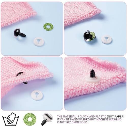 MUCUNNIA 120pcs 20mm Safety Eyes for Amigurumi Glitter Plastic Safety Eyes for Crochet with Washers Craft Crochet Eyes Doll Eyes for Crochet Animals Plush Stuffed Animals DIY Halloween Decorations - size: 20mm