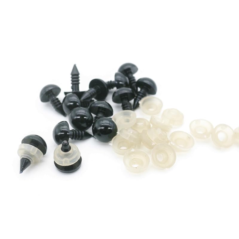 6mm Black Plastic Crafts Safety Eyes with Washers for Crochet Animals Amigurumi (6mm)
