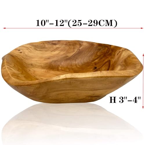 Creative Wood Bowl - Root Carved Handmade Natural Real Wood Candy Serving Bowl 10"-12"