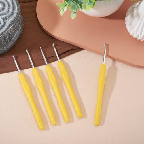 10 pcs Aluminum Crochet Hooks Knitting Needles Pin 3.5mm Random Color Smooth Silicone Handle Crochet Hook Craft Yarn for Beginners Handmade DIY Knitting Scarves Sweater Hat Clothing Accessories - color: Pin 3.5mm